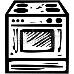 black white oven