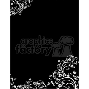 black background floral swirls