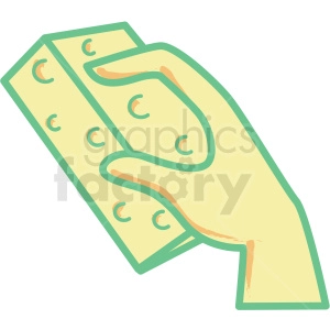 hand holding sponge flat vector icon