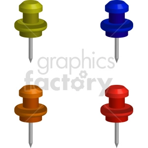 push pin isometric vector graphic bundle