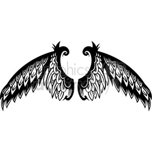 vinyl ready vector wing tattoo design 046