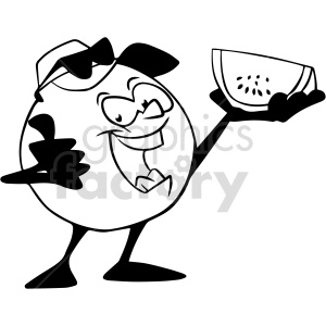 melon black and white clipart