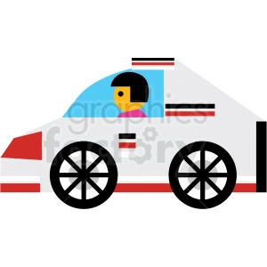 cartoon white race car vector icon