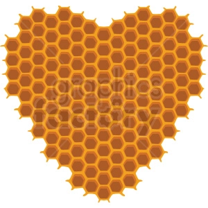 heart shaped honeycomb vector clipart no background