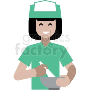 female baker flat icon vector icon