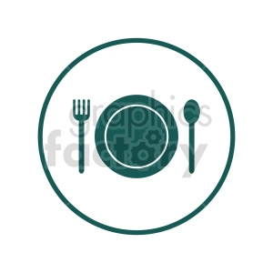 dinner setting vector clipart