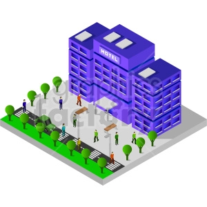 isometric hotel vector graphic