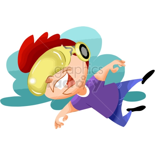 cartoon playing VR virtual reality guy clipart