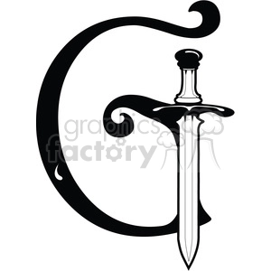 Letter G Sword