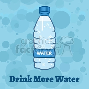 royalty free rf clipart illustration water plastic bottle cartoon illustratoion vector illustration with background with text