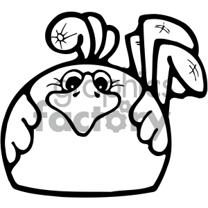 cartoon clipart gumdrop animals 002 bw