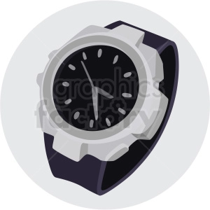 wrist watch grey circle background