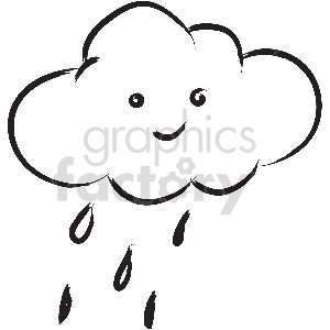 black and white tattoo rain cloud vector clipart