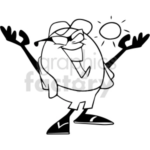 good morning watermelon cartoon black and white clipart