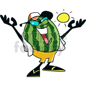 cartoon watermelon singing cartoon clipart