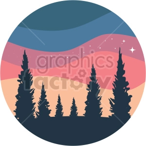 cyprees trees vector clipart icon