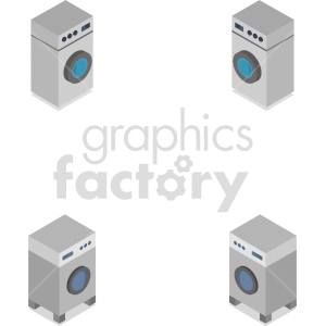 isometric washing machine vector icon clipart 1