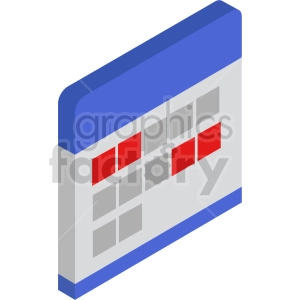 isometric calendar vector icon clipart 8