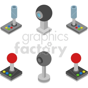 isometric web cam joysticks vector icon clipart 1