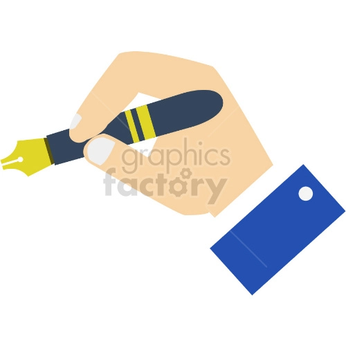 hand holding pen vector clipart