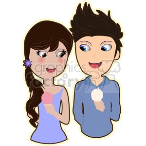 Ice Cream Couple cartoon character vector image