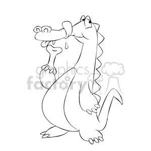 kranky the cartoon crocodile eating black white