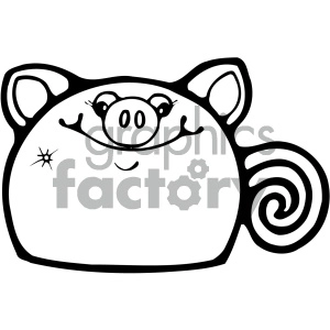 cartoon clipart gumdrop animals 001 bw