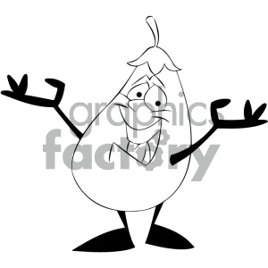 black and white cartoon eggplant