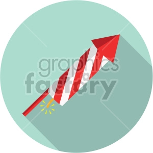 firework rocket on teal circle background