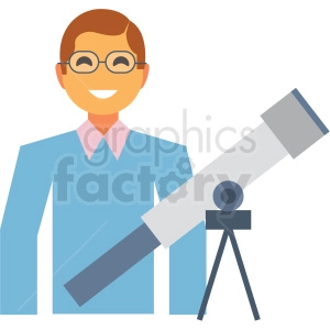 astronomer flat icon vector icon