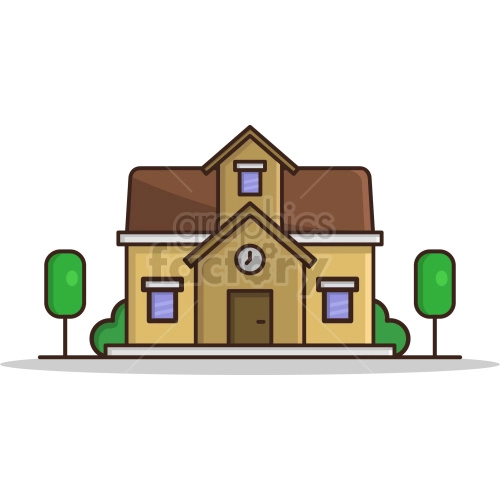 flat house vector clipart