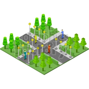 park isometric vector graphic