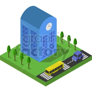 isometric large school vector graphic