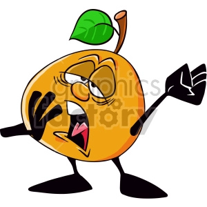 tired orange cartoon character