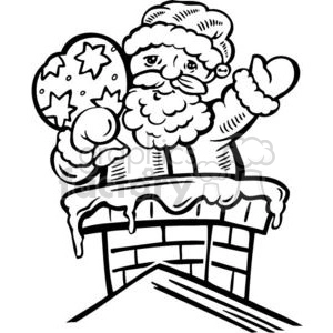 Santa going down the chimney