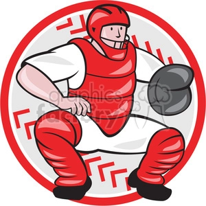 baseball catcher front catching