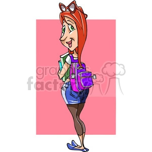 university cartoon girl