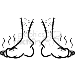 cartoon stinky feet outline vector art