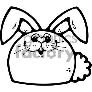 cartoon clipart gumdrop animals 009 bw