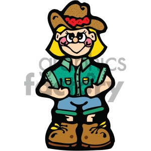 cowgirl cartoon vector art