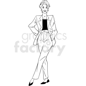 90s women wearing suit vector clipart