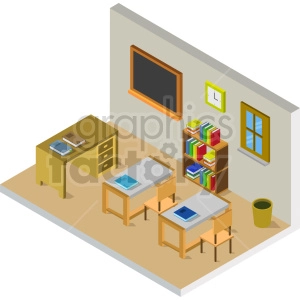 classroom isometric vector graphic