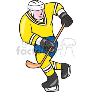 ice hockey player action in yellow shape