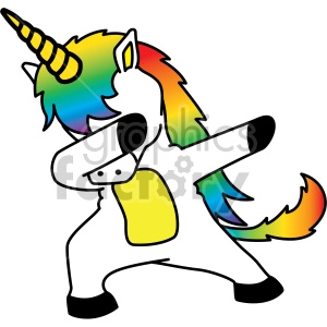 cartoon unicorn doing the dab