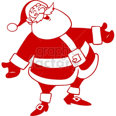 happy red santa vector clipart