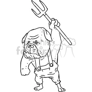 farmer bulldog vector RF clip art images