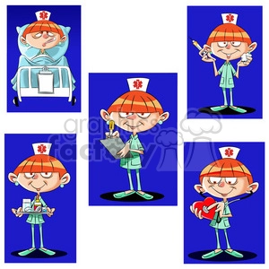 betty the cartoon nurse clip art image set