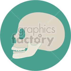 skull profile on circle background