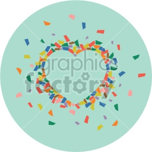 heart confetti on green background