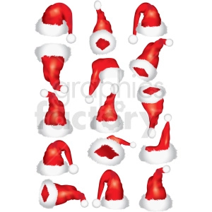 santa hat bundle vector clipart